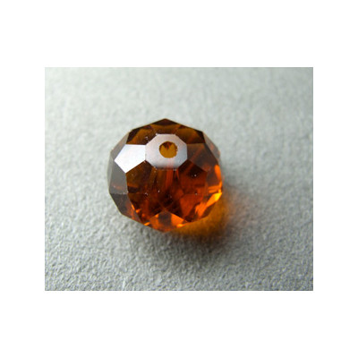 Perle ronde aplatie en en Cristal de Chine 14x10mm Dark Topaz (X1)