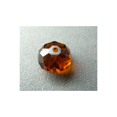 Perle ronde aplatie en en Cristal de Chine 14x10mm Dark Topaz (X1)