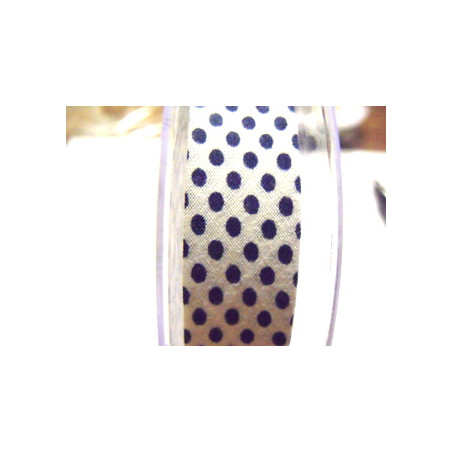 Biais Blanc pois marin 20mm (X50cm)