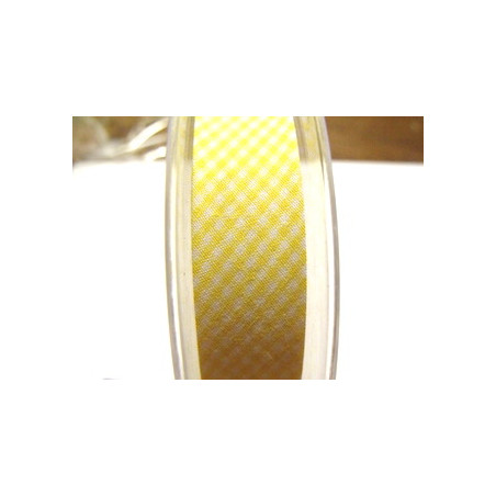 Biais Liberty Ecossais jaune/blanc 20mm(X50cm)