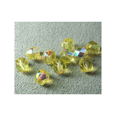 Facettes en verre de Bohême 6mm Jonquille AB (x25)
