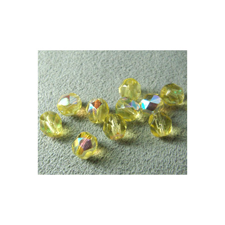 Facettes en verre de Bohême 6mm Jonquille AB (x25)