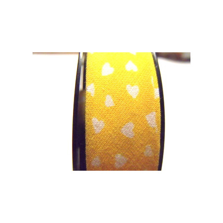 Biais Liberty Orange coeur blanc 20mm(X50cm)