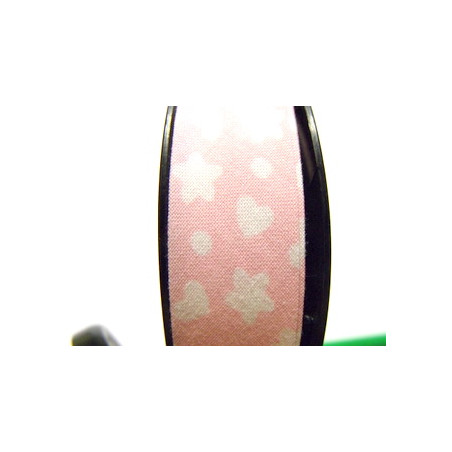 Biais Liberty Rose/Blanc 20mm(X50cm)
