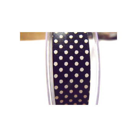 Biais Liberty Noir pois blanc 20mm(X50cm)