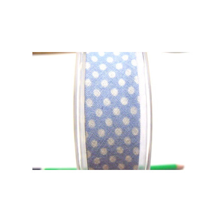 Biais Liberty Ciel/Blanc 20mm(X50cm)