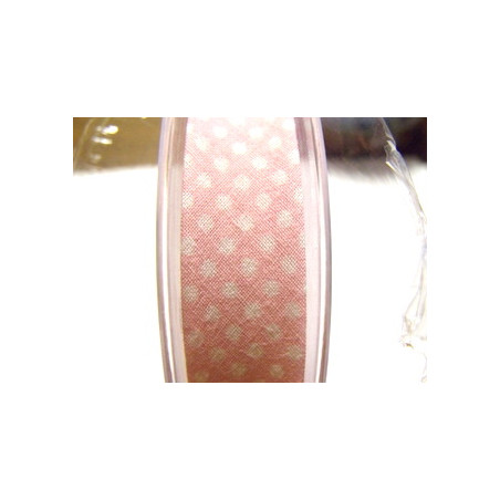 Biais Liberty Rose pois blanc 20mm(X50cm)