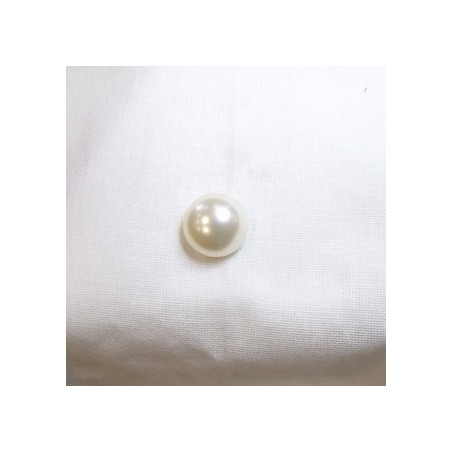 Cabochon rond en verre 18mm Nacré Blanc