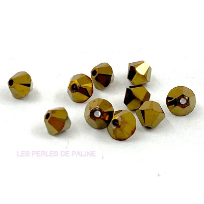 Toupies 4mm Crystal Dorado 2X - réf. 5328 Xilion (x20) Toupies 4mm Crystal Dorado 2X - réf. 5328 Xilion (x20)