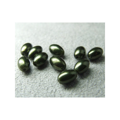 Perles Ovales Nacrées Green 6X4mm (x1)