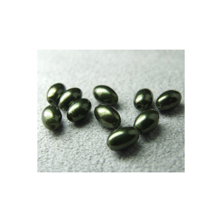 Perles Ovales Nacrées Green 6X4mm (x1)