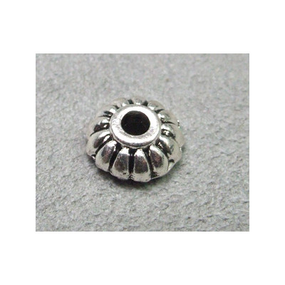Coupelle striée argent 10X4mm (x1) Coupelle striée argent 10X4mm (x1)