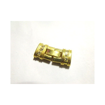 Fermoir 3 rangs rectangle Strass Doré 25mm(X1) Fermoir 3 rangs rectangle Strass Doré 25mm(X1)