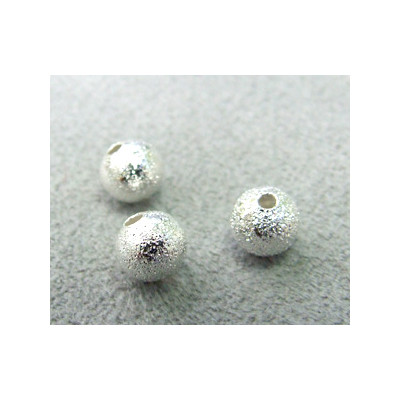 Perle métallisée boule effet diamantée 6mm argenté (x1)