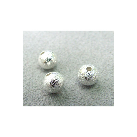 Perle métallisée boule effet diamantée 6mm argenté (x1)