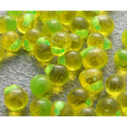 DP-0011F Drops 3.4mm Miyuki Mint Green lined Yellow (x boite de 10gr)