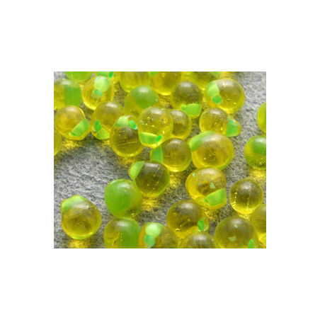 DP-0011F Drops 3.4mm Miyuki Mint Green lined Yellow (x boite de 10gr)
