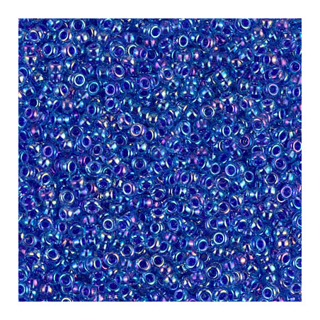 R11-0353 Rocailles 11/0  Cobalt Lined Sapphire AB (x 10gr)