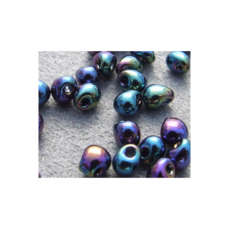 DP-0455 Gouttes 3.4mm Miyuki Met Variegated Blue Iris (=DB005) (x boite de 10gr)