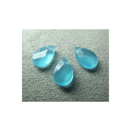 Goutte Facettée Bleu Ciel 12X8mm(X1)