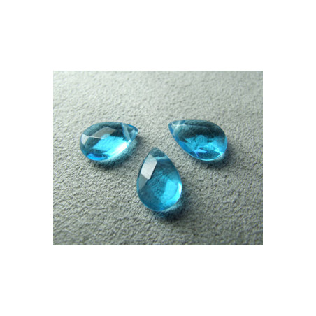 Goutte Facettée Bleu Cyan 12X8mm(X1)