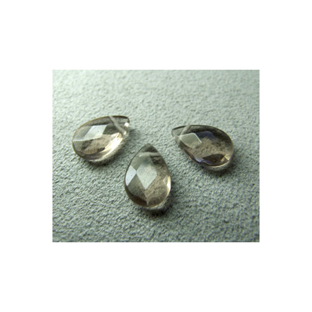 Goutte Facettée Grise 12X8mm(X1)