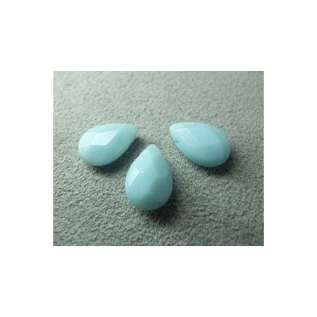 Goutte Facettée Turquoise Opaque 12X8mm(X1)