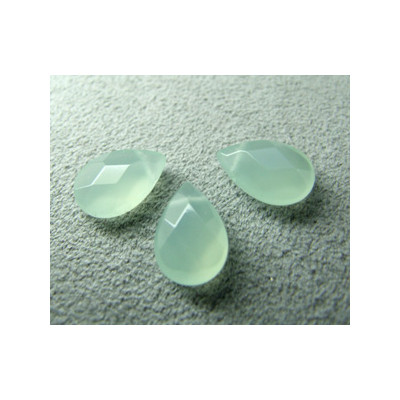 Goutte Facettée Vert d'eau 12X8mm(X1)