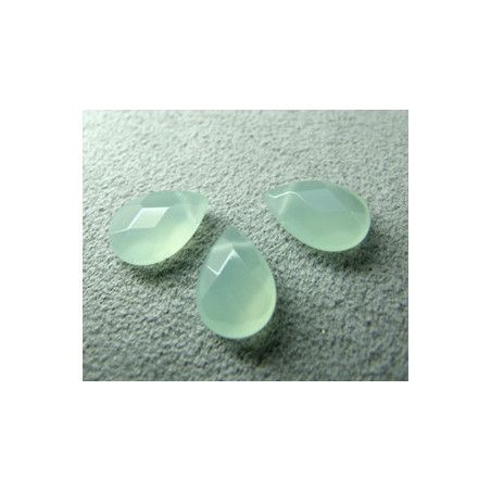 Goutte Facettée Vert d'eau 12X8mm(X1)