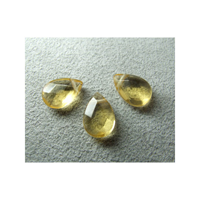 Goutte Facettée Jaune 12X8mm(X1) Goutte Facettée Jaune 12X8mm(X1)