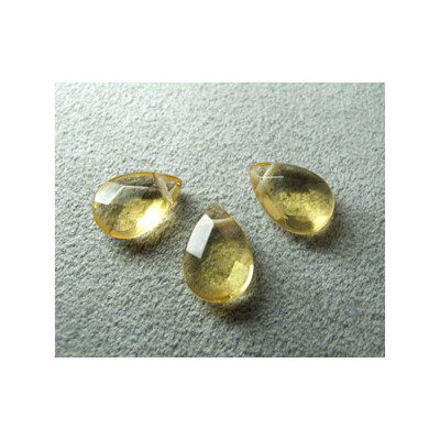 Goutte Facettée Jaune 12X8mm(X1)