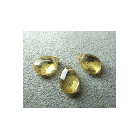 Goutte Facettée Jaune 12X8mm(X1)