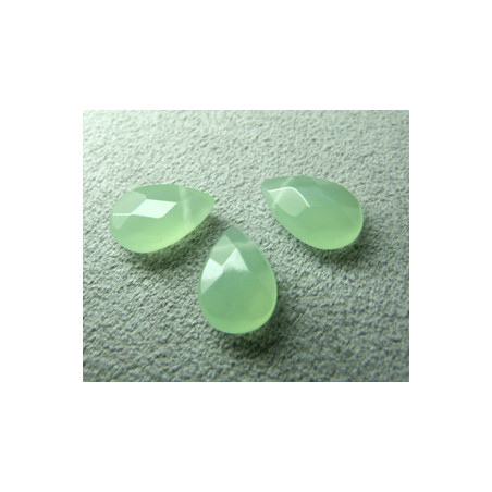Goutte Facettée Vert Anis 12X8mm(X1)