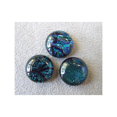 Cabochon en verre dichroïque Rond 20mm - Tons Bleu 8634 (X1) Cabochon en verre dichroïque Rond 20mm - Tons Bleu 8634 (X1)