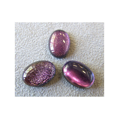 Cabochon en verre dichroïque Ovale 14x10mm - Tons Mauve (X1)