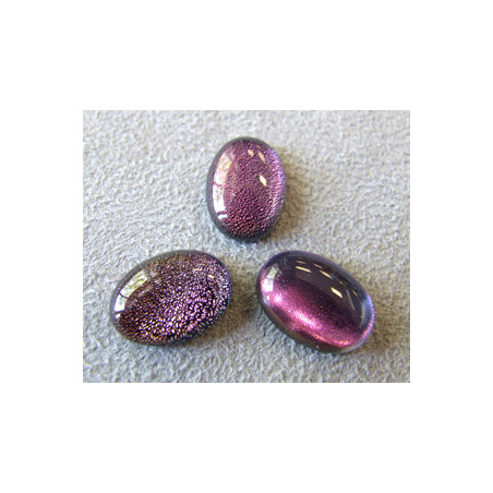 Cabochon en verre dichroïque Ovale 14x10mm - Tons Mauve (X1)