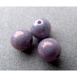 Perle en verre de Bohême 8mm Violet Marbré  (x10)