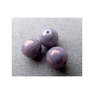 Perle en verre de Bohême 8mm Violet Marbré  (x10)