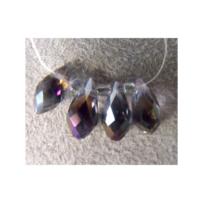 Perle goutte en cristal de Chine 12x6mm ~ Light Amethyst lustré AB (x1)