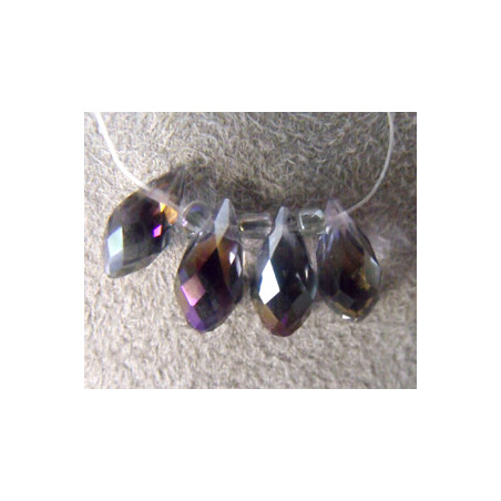 Perle goutte en cristal de Chine 12x6mm ~ Light Amethyst lustré AB (x1)