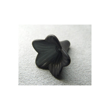 Fleur en Lucite 23X11mm Noir(x10)
