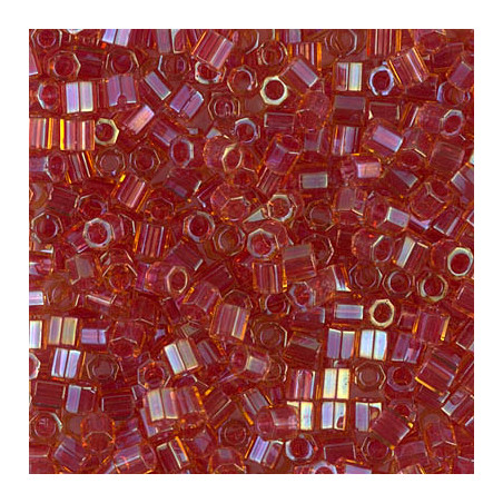 DBLC-0062 Delicas 8/0 Hexa Cut Lined Lt Cranberry AB (x5gr)