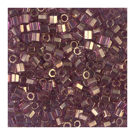 DBLC-0108 Delicas 8/0 Hexa Cut Gold Luster Amethyst (x5gr)