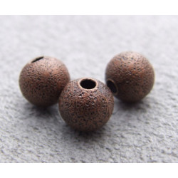 Perle boule diamantée 6mm Cuivre (x1))