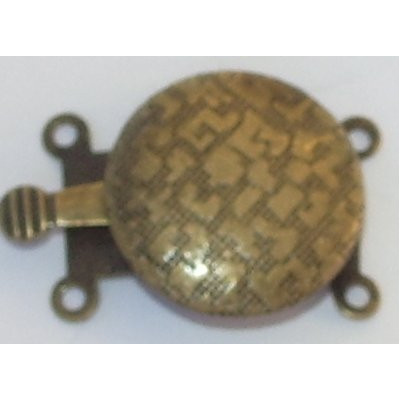 Fermoir 2 rangs rond 15x20mm bronze (x1)