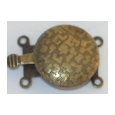 Fermoir 2 rangs rond 15x20mm bronze (x1)