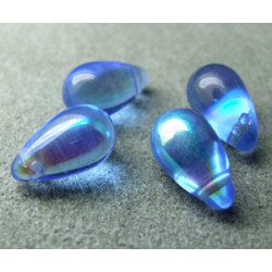 Goutte en verre de Bohême 10mm Sapphire AB (x1)