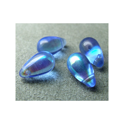 Goutte en verre de Bohême 10mm Sapphire AB (x1)