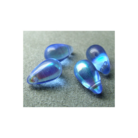 Goutte en verre de Bohême 10mm Sapphire AB (x1)