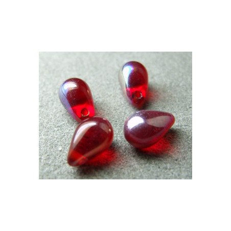 Goutte en verre de Bohême 10mm Siam AB (x1)